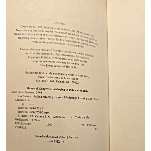 Gods Story by Anne Graham Lotz, Very Good, Paperback, Religion - Picture 2 of 9